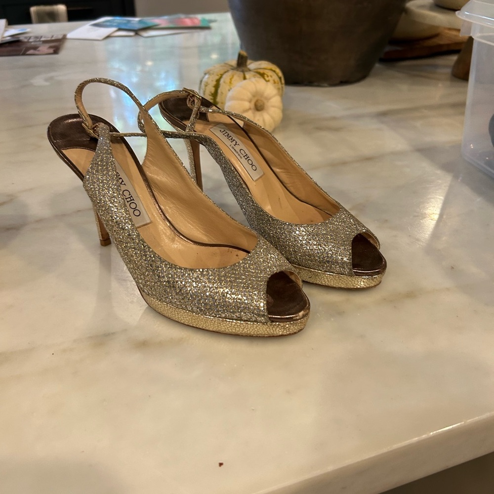 Jimmy Choo Glitter Slingback Heels